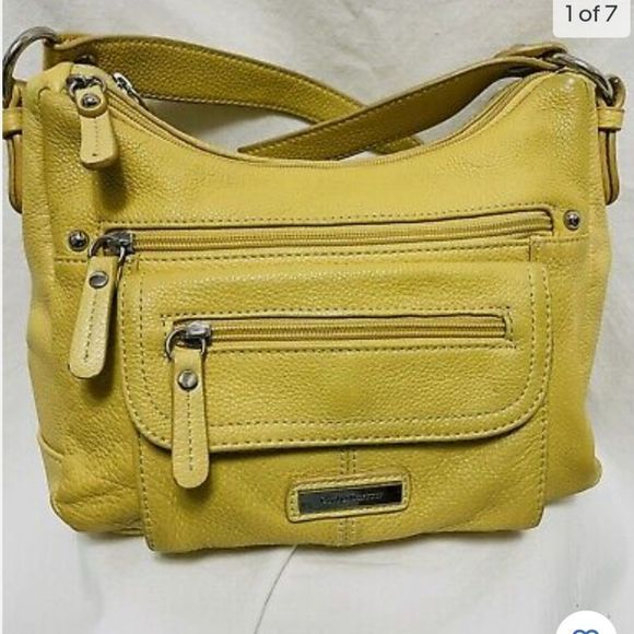 Yellow Pebble Leather Bag - Picture 1 of 7